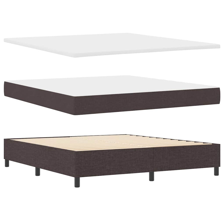 Boxspringbed met hoofdeinde Donkerbruin 180 x 200 cm Stof