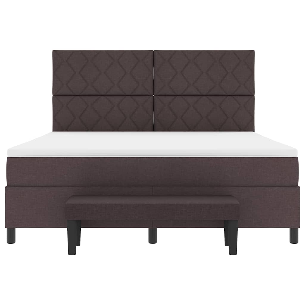 Boxspringbed met hoofdeinde Donkerbruin 180 x 200 cm Stof