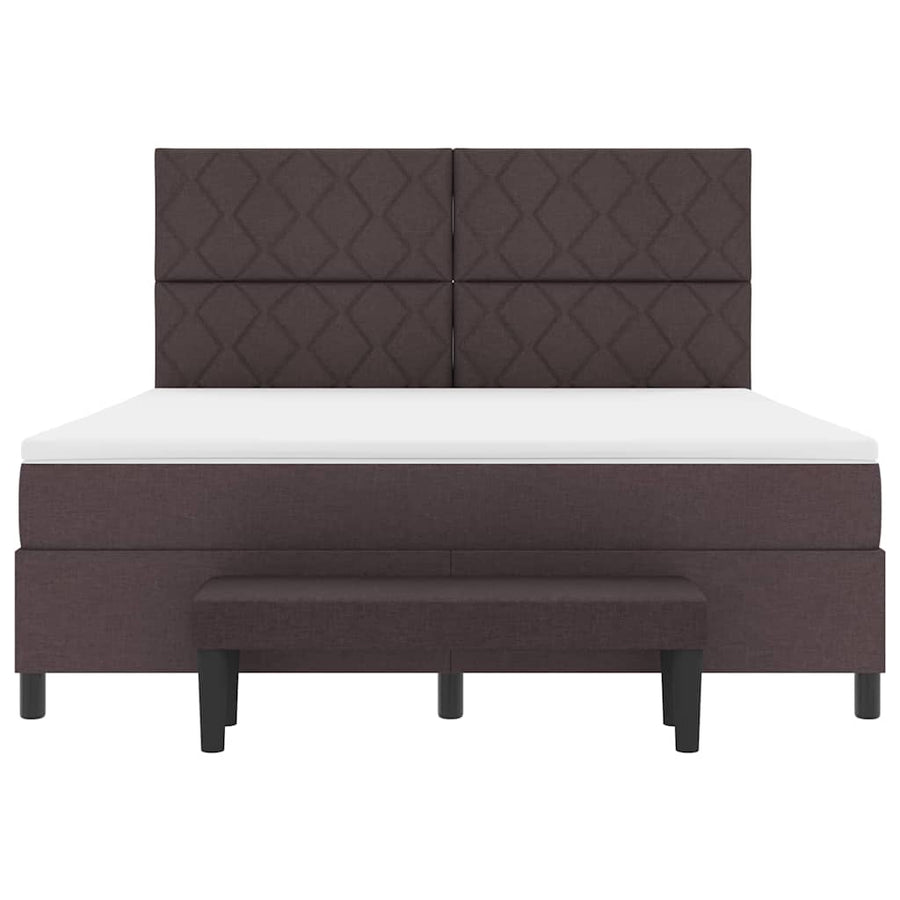 Boxspringbed met hoofdeinde Donkerbruin 180 x 200 cm Stof