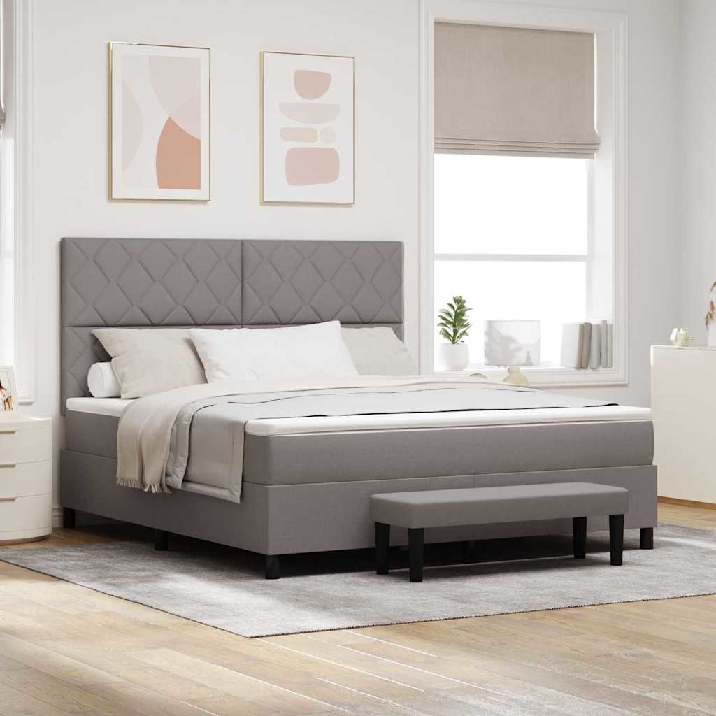 Boxspringbed met hoofdeinde Taupe 180 x 200 cm Stof
