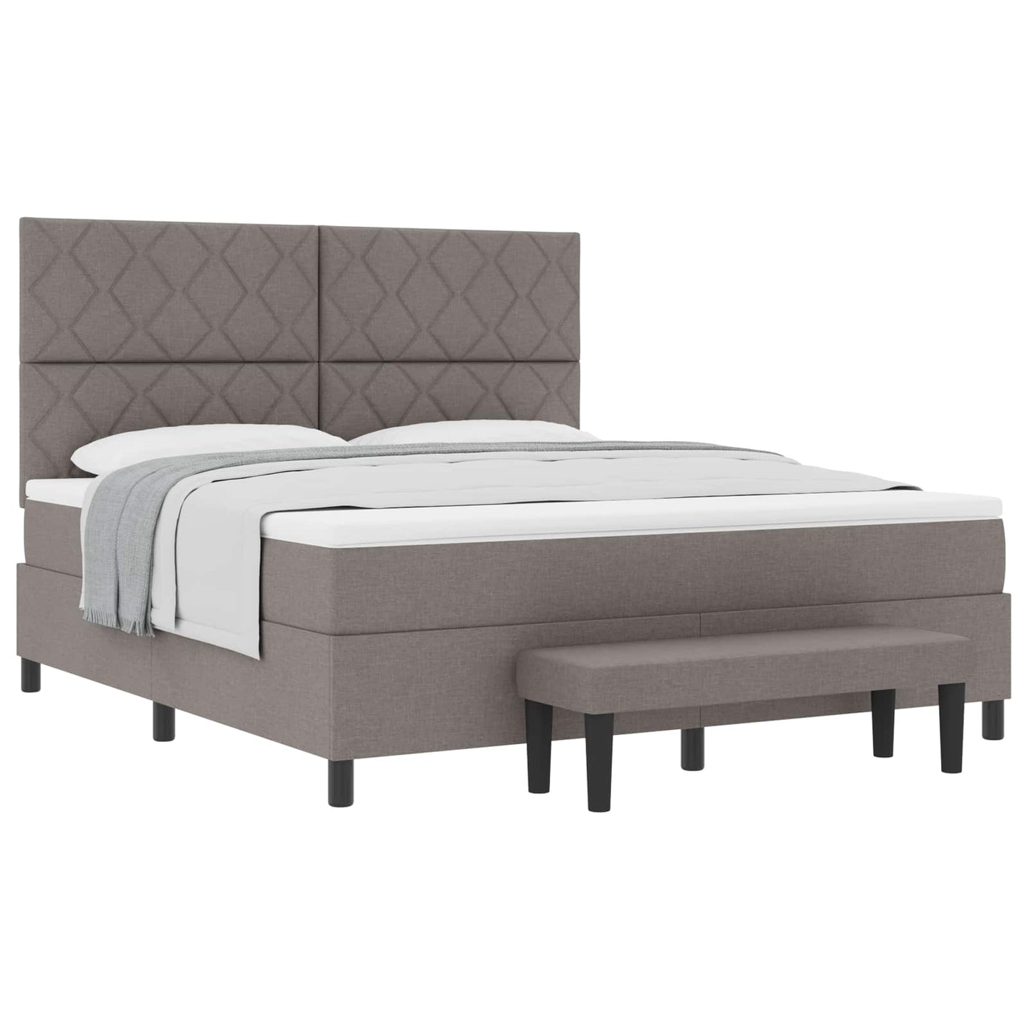 Boxspringbed met hoofdeinde Taupe 180 x 200 cm Stof