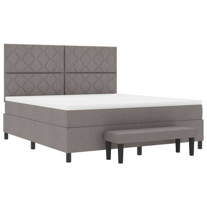Boxspringbed met hoofdeinde Taupe 180 x 200 cm Stof