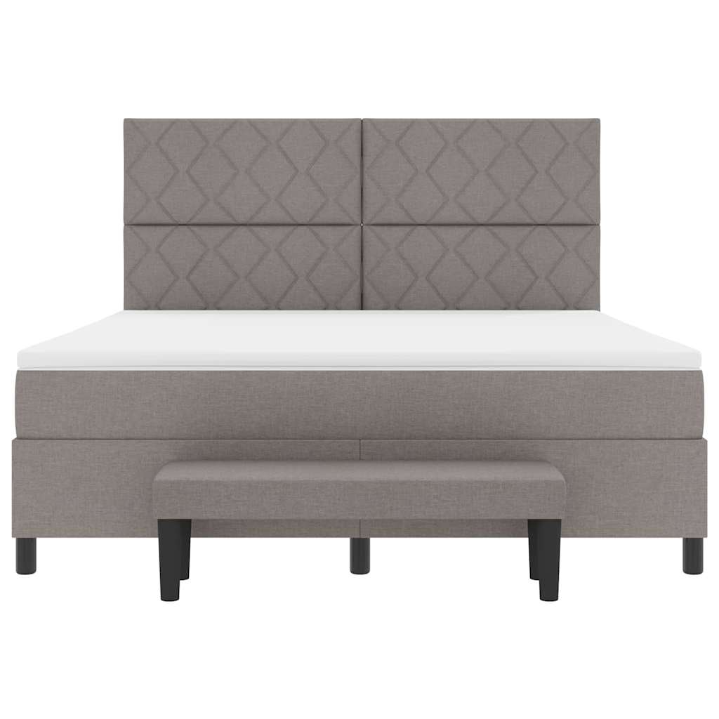 Boxspringbed met hoofdeinde Taupe 180 x 200 cm Stof