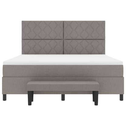 Boxspringbed met hoofdeinde Taupe 180 x 200 cm Stof