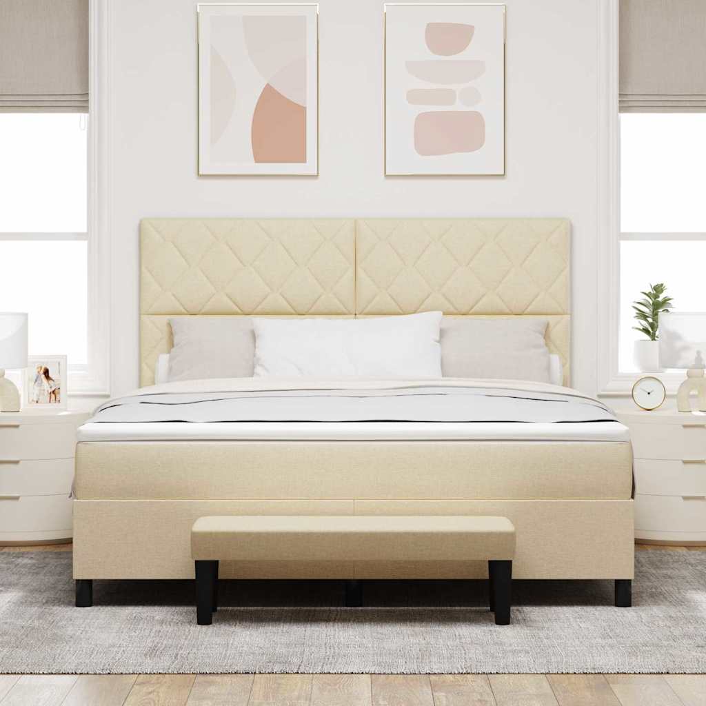 Boxspringbed met hoofdeinde Crème 180 x 200 cm Stof