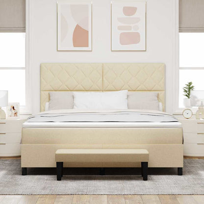 Boxspringbed met hoofdeinde Crème 180 x 200 cm Stof