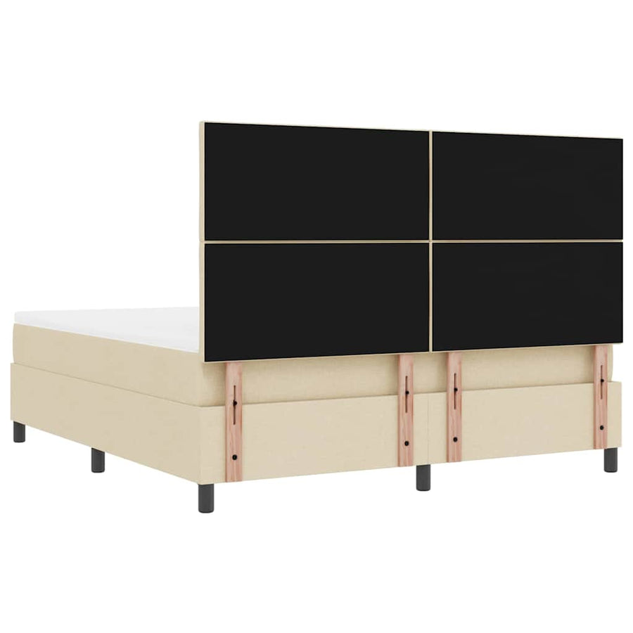 Boxspringbed met hoofdeinde Crème 180 x 200 cm Stof