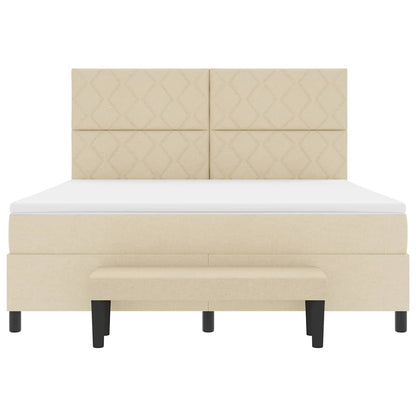 Boxspringbed met hoofdeinde Crème 180 x 200 cm Stof