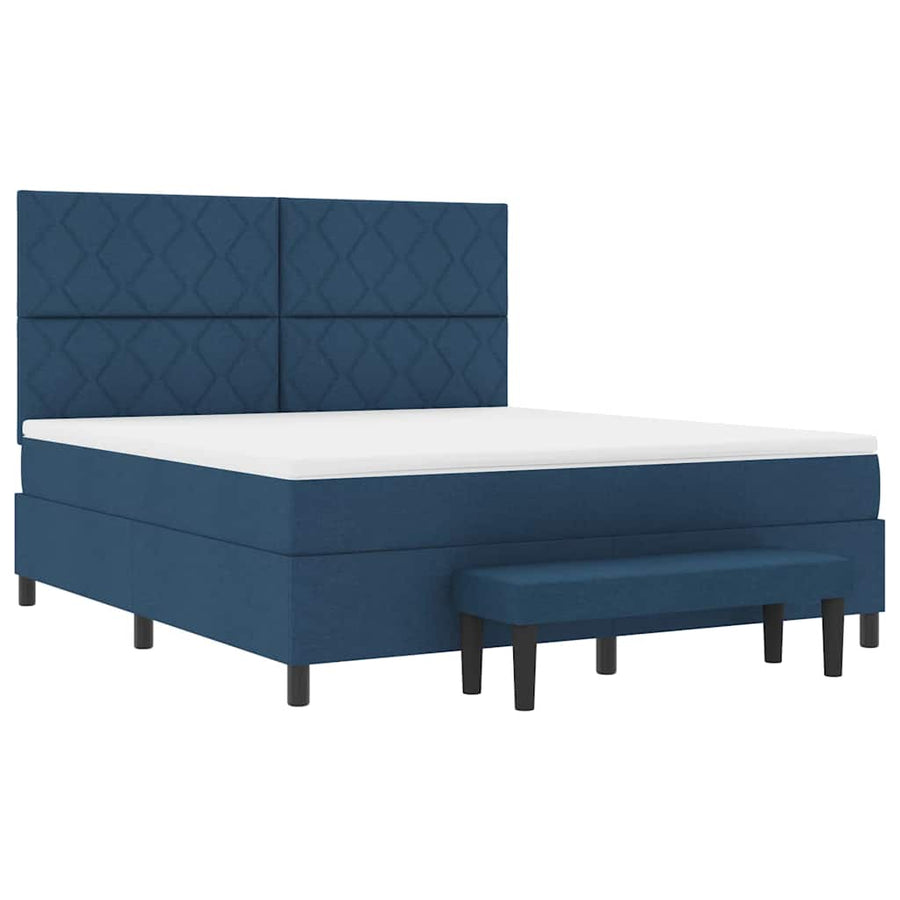 Boxspringbed met hoofdeinde Blauw 180 x 200 cm Stof