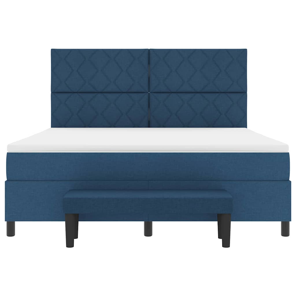 Boxspringbed met hoofdeinde Blauw 180 x 200 cm Stof