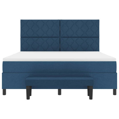 Boxspringbed met hoofdeinde Blauw 180 x 200 cm Stof