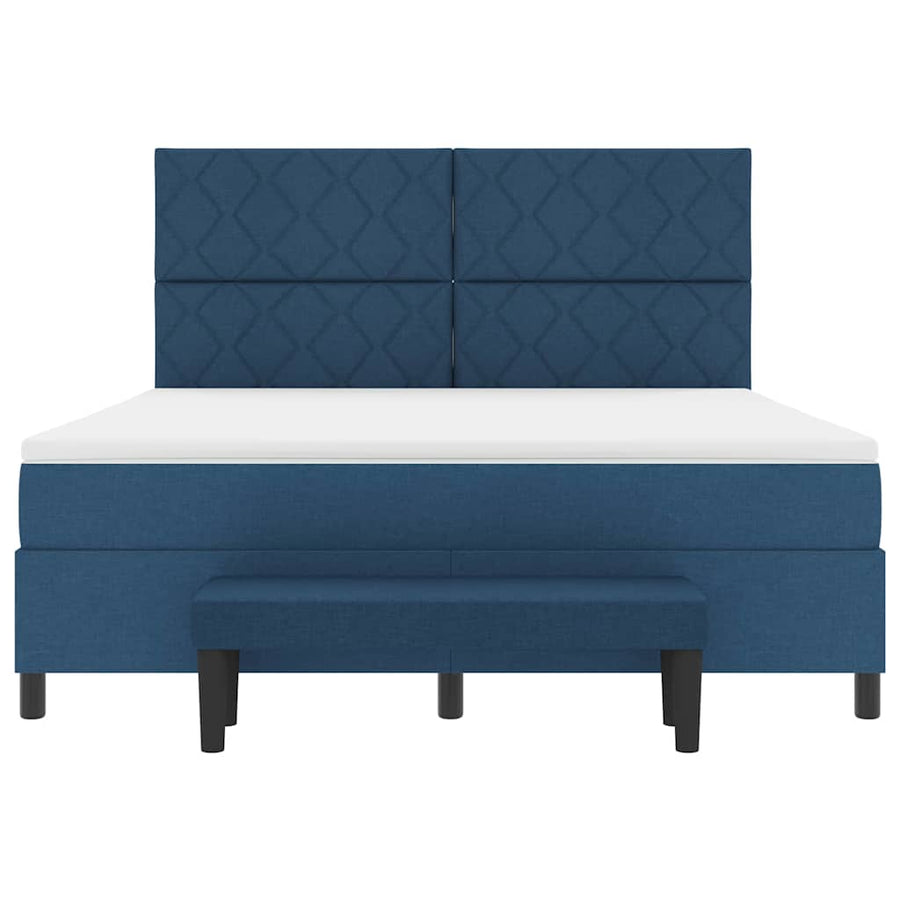 Boxspringbed met hoofdeinde Blauw 180 x 200 cm Stof