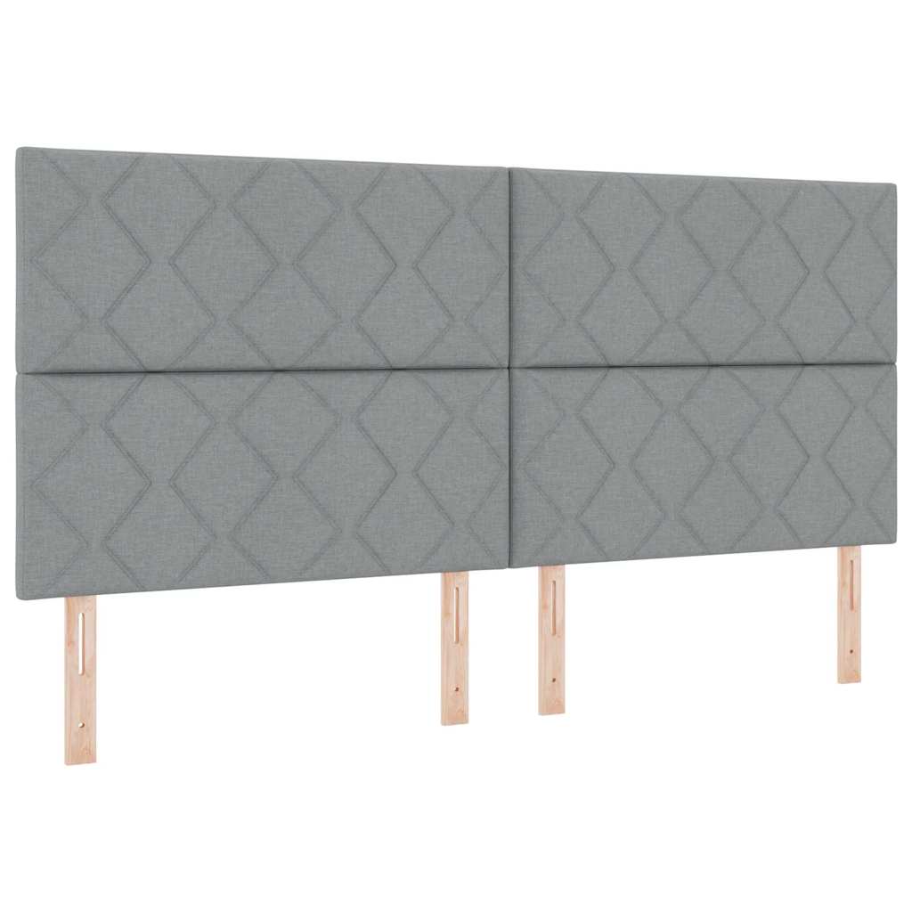 Boxspringbed met matras Lichtgrijs 200 x 200 cm Stof