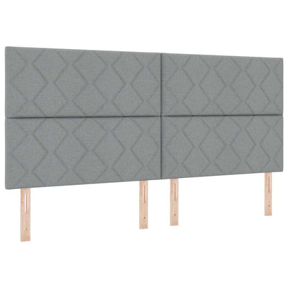 Boxspringbed met matras Lichtgrijs 200 x 200 cm Stof