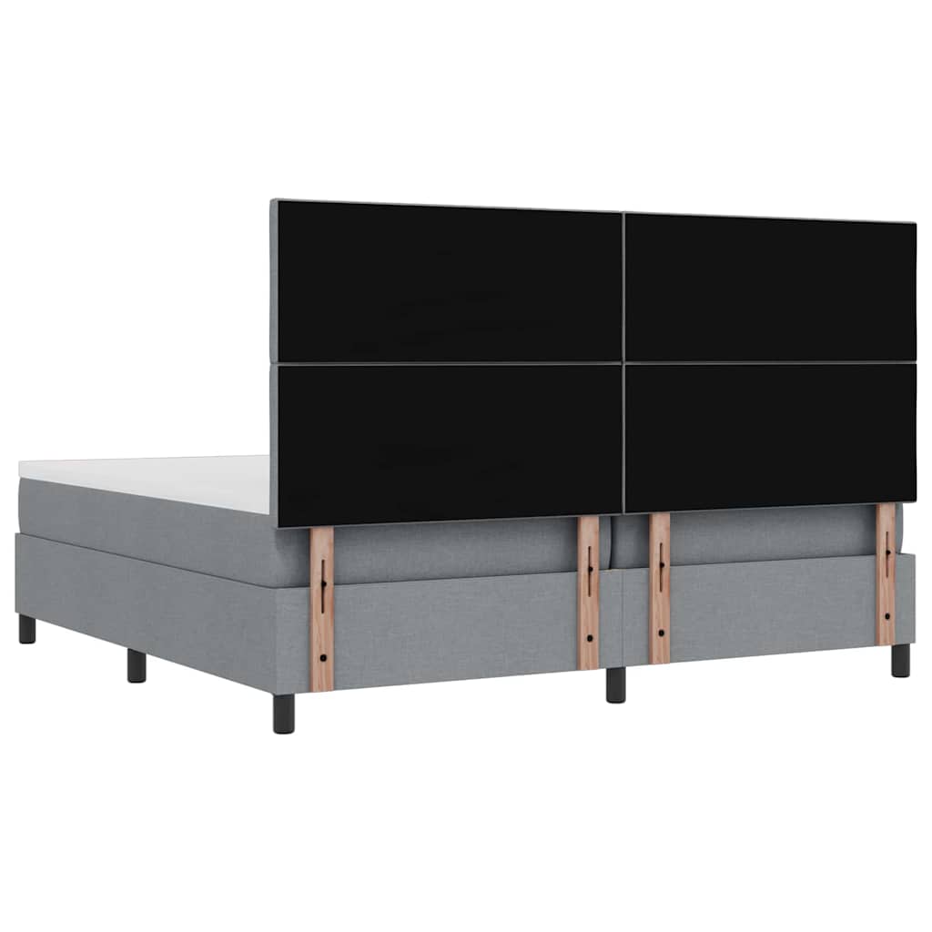 Boxspringbed met matras Lichtgrijs 200 x 200 cm Stof
