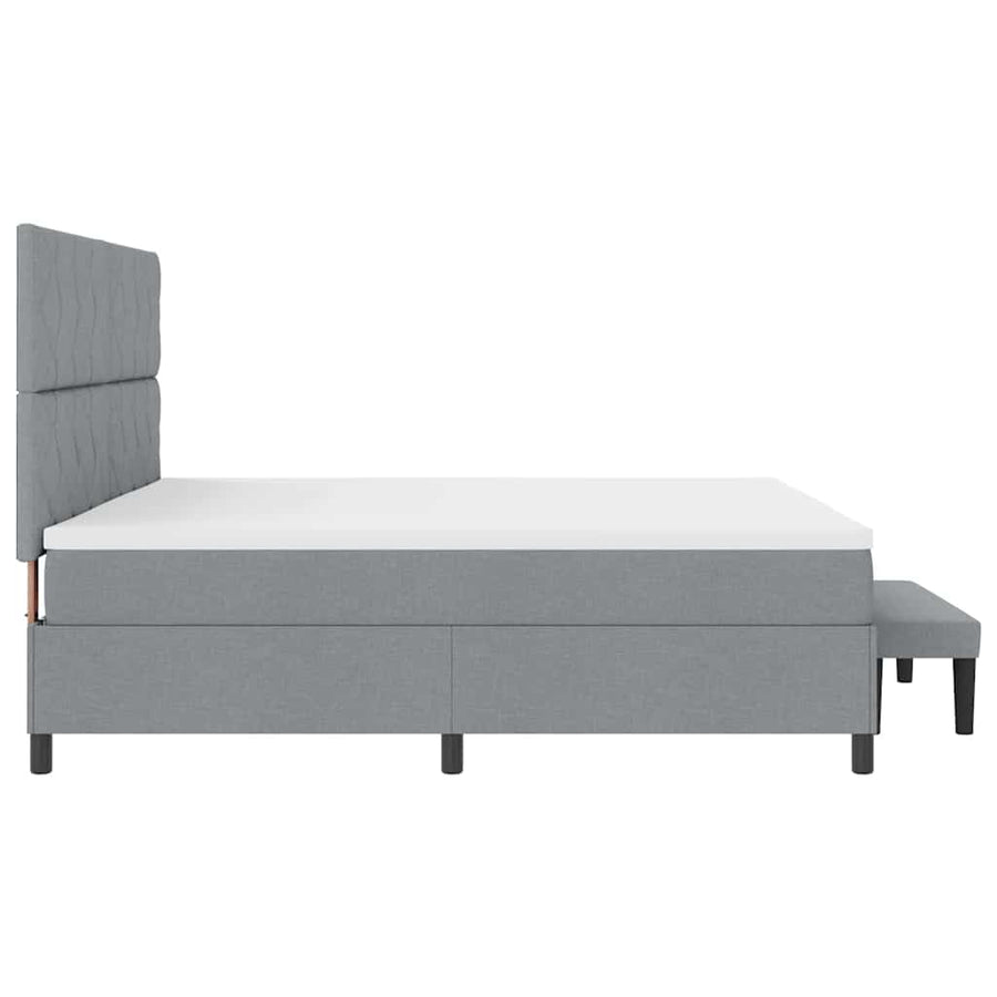 Boxspringbed met matras Lichtgrijs 200 x 200 cm Stof