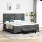 Box spring bed with mattress Dark grey 200 x 200 cm Fabric