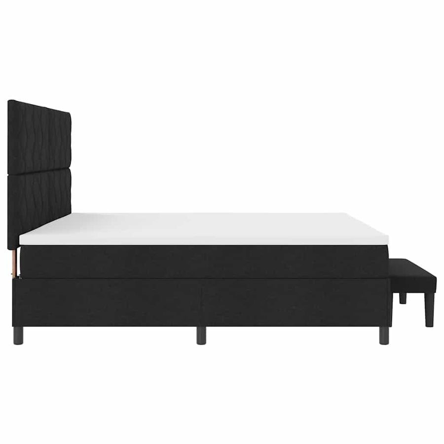 Boxspring bed met matras Zwart 200 x 200 cm Stof & Bewerkt hout