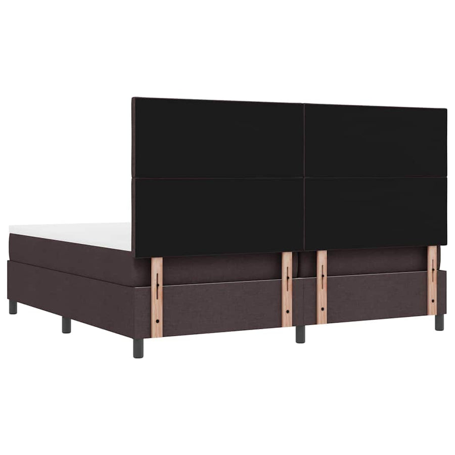 Boxspring bed Donkerbruin 200 x 200 cm Stof & Bewerkt hout