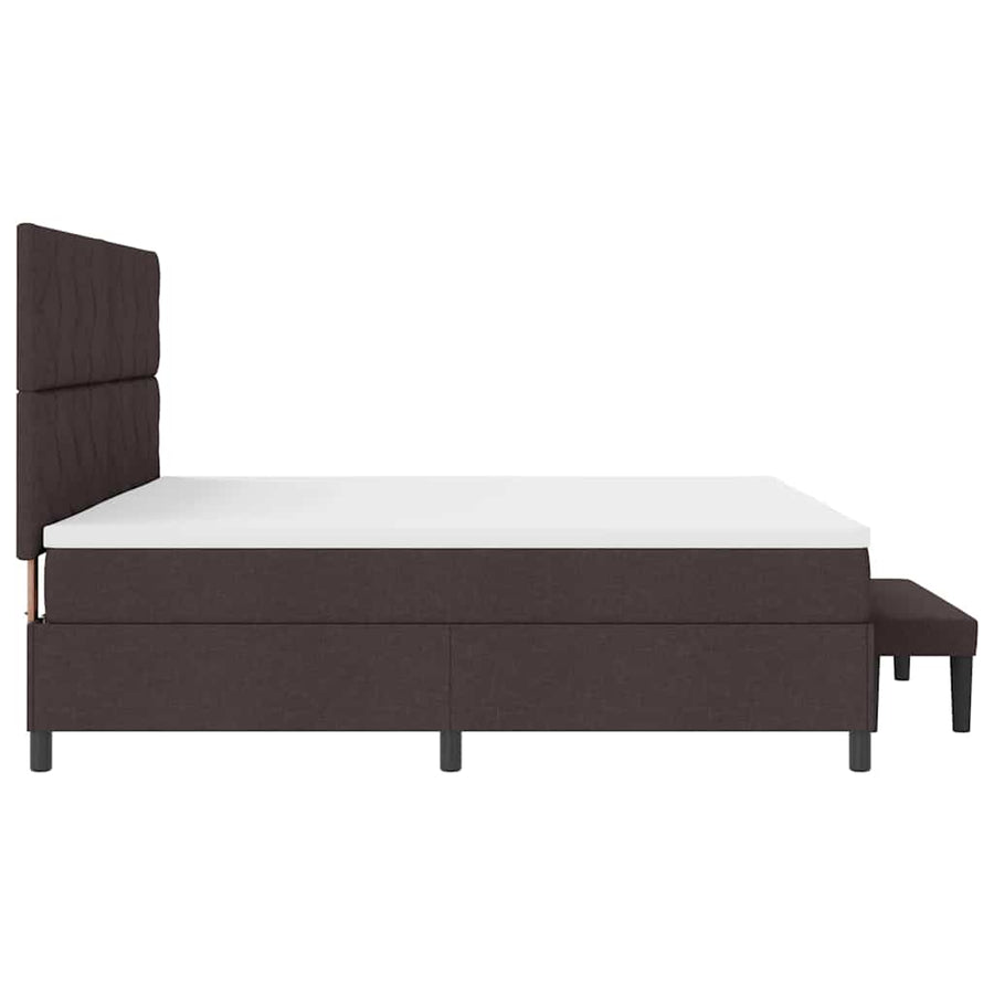 Boxspring bed Donkerbruin 200 x 200 cm Stof & Bewerkt hout