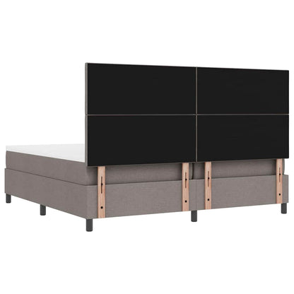 Boxspringbed met hoofdeinde Taupe 200 x 200 cm Stof