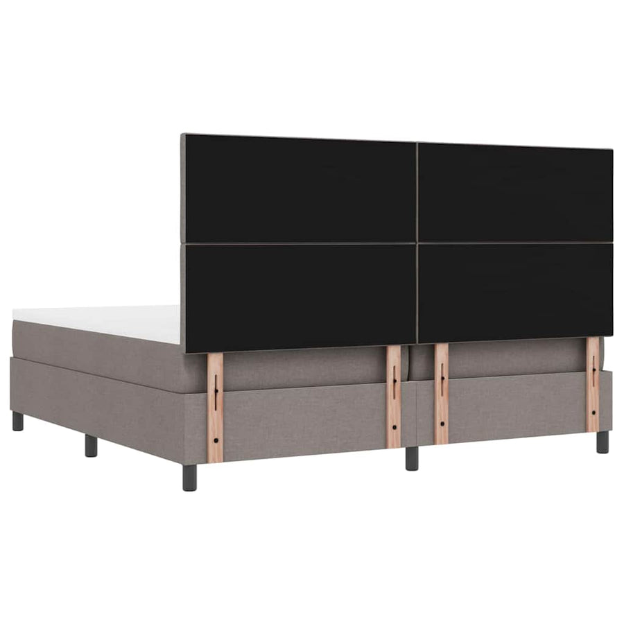 Boxspringbed met hoofdeinde Taupe 200 x 200 cm Stof