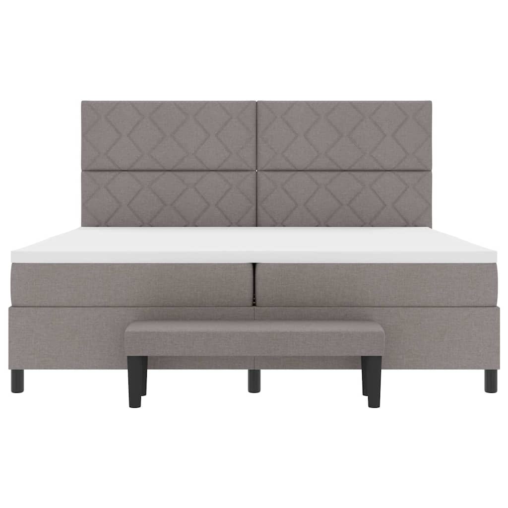 Boxspringbed met hoofdeinde Taupe 200 x 200 cm Stof