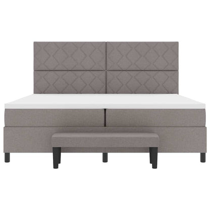 Boxspringbed met hoofdeinde Taupe 200 x 200 cm Stof