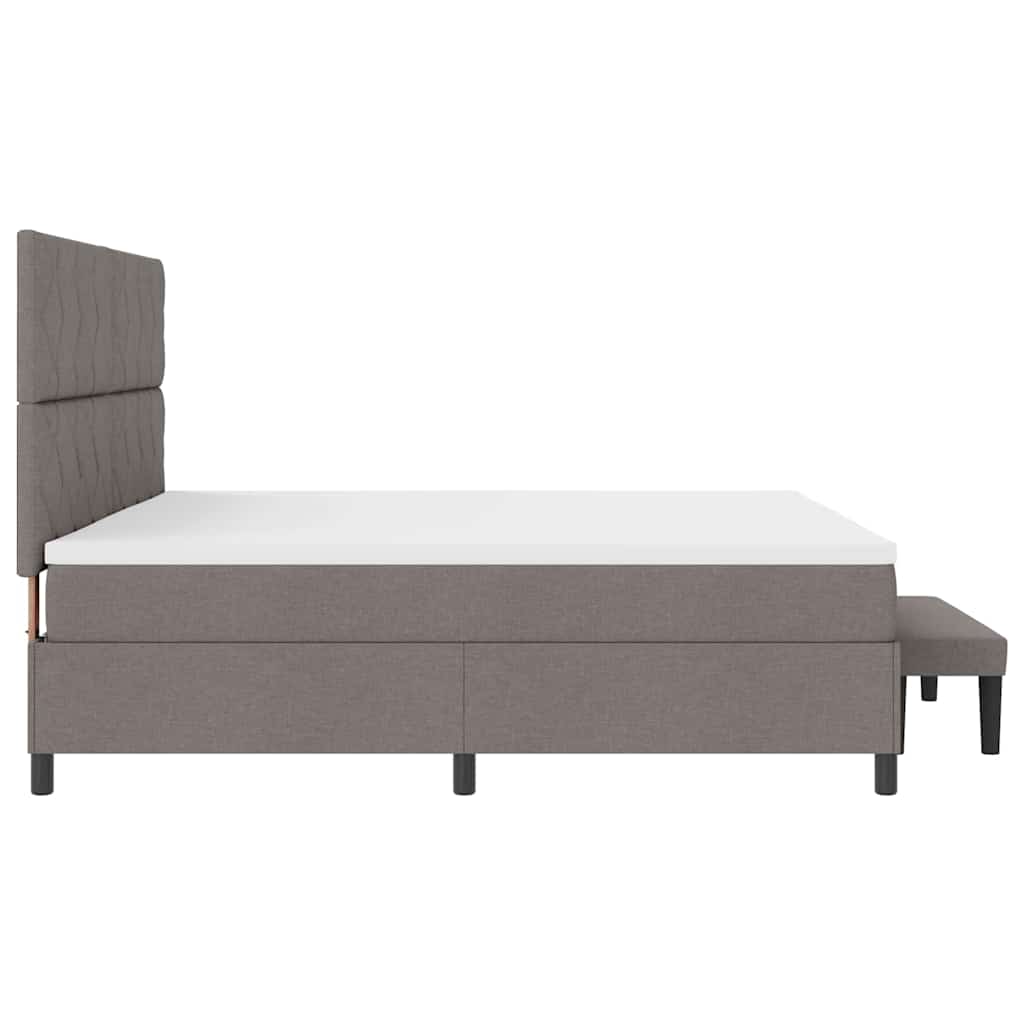 Boxspringbed met hoofdeinde Taupe 200 x 200 cm Stof