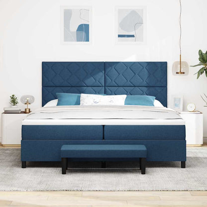 Boxspringbed met matras met hoofdeinde Blauw 200 x 200 cm Stof