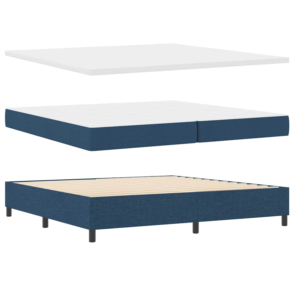 Boxspringbed met matras met hoofdeinde Blauw 200 x 200 cm Stof