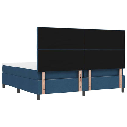 Boxspringbed met matras met hoofdeinde Blauw 200 x 200 cm Stof