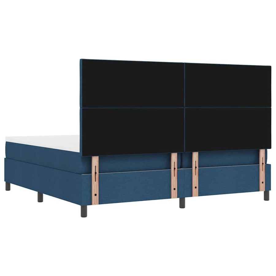 Boxspringbed met matras met hoofdeinde Blauw 200 x 200 cm Stof