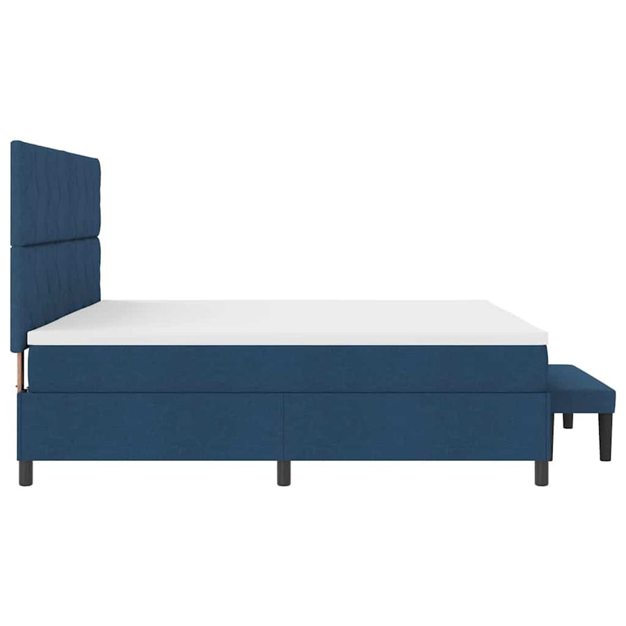Boxspringbed met matras met hoofdeinde Blauw 200 x 200 cm Stof