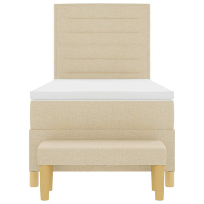 Boxspring bed met hoofdeinde Crème 200 x 90 cm Stof
