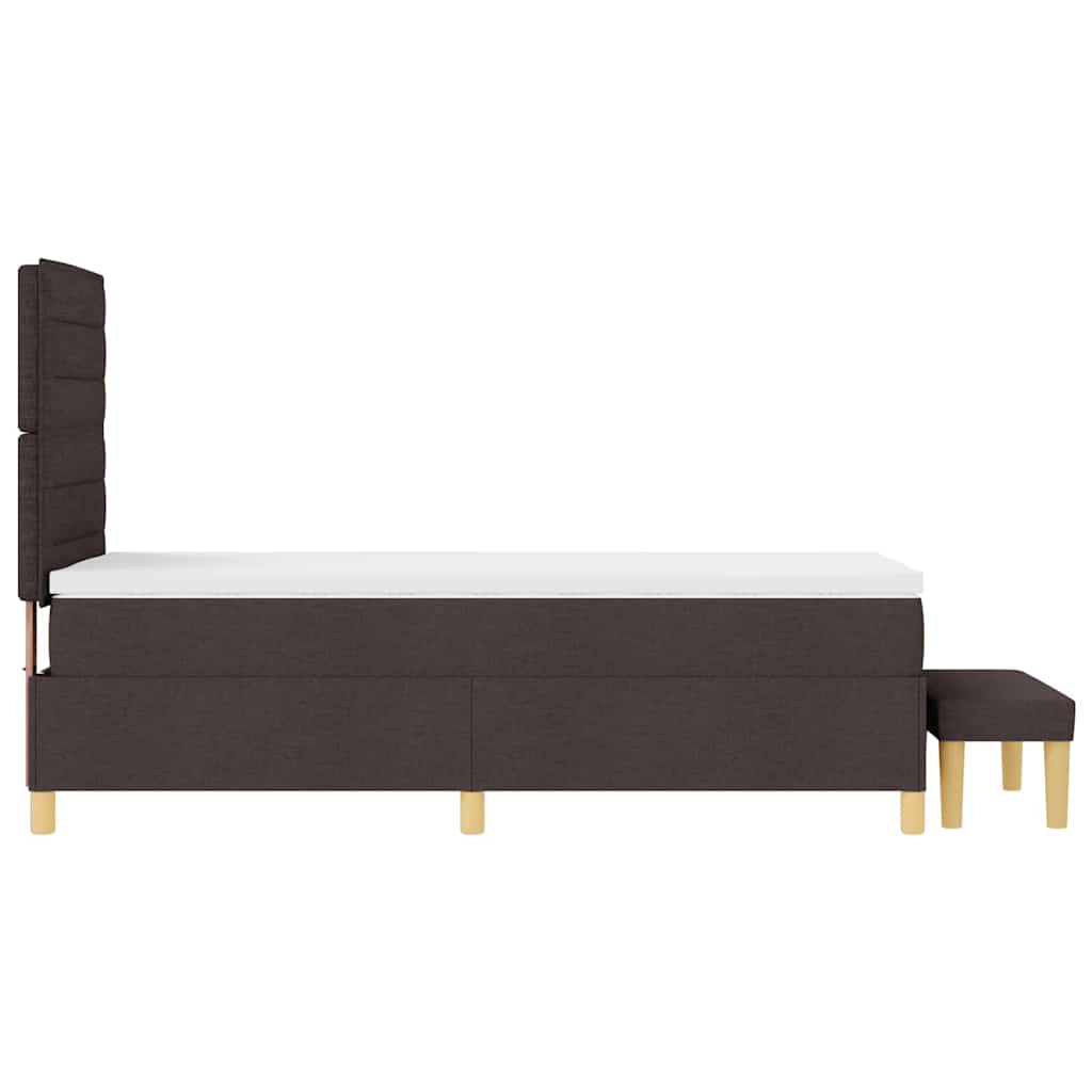 Boxspring bed met matras Donkerbruin 90 x 190 cm Stof