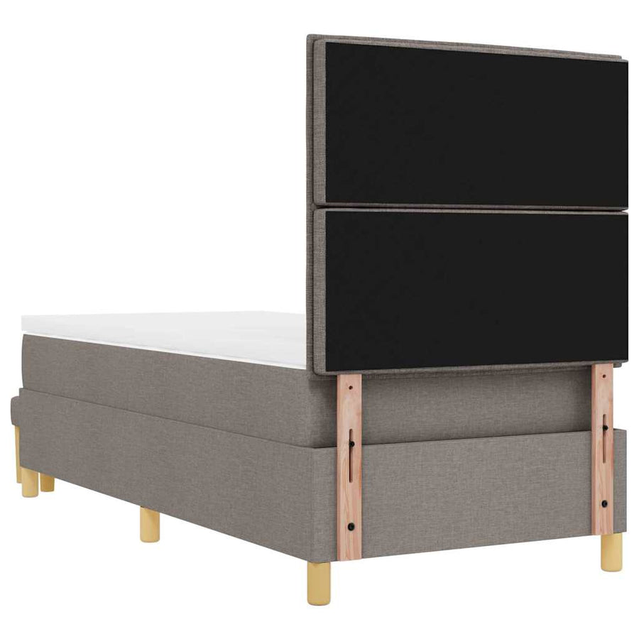 Boxspringbed met matras en bank stof taupe 90x190 cm