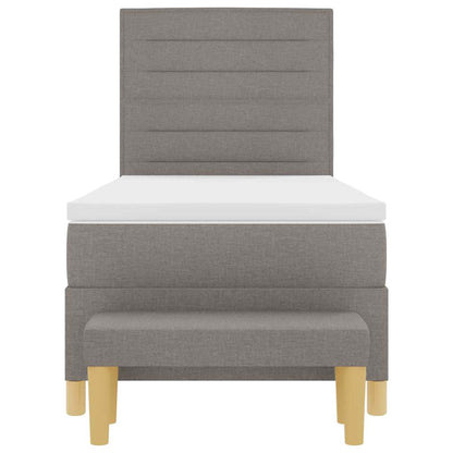 Boxspringbed met matras en bank stof taupe 90x190 cm