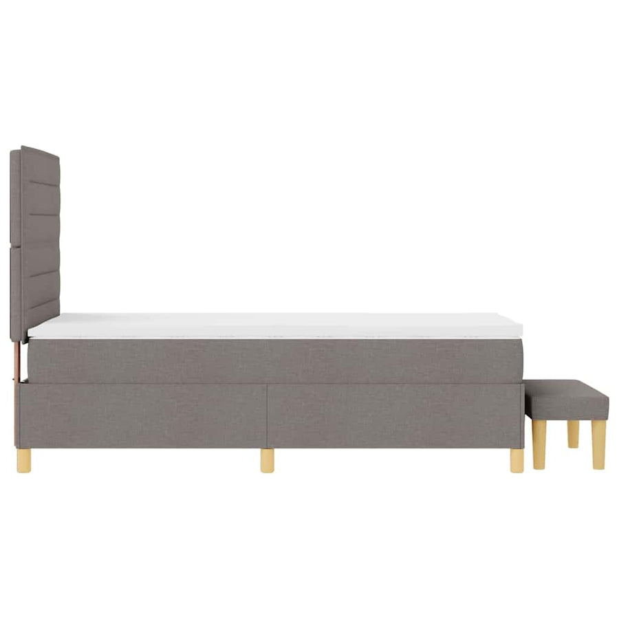 Boxspringbed met matras en bank stof taupe 90x190 cm