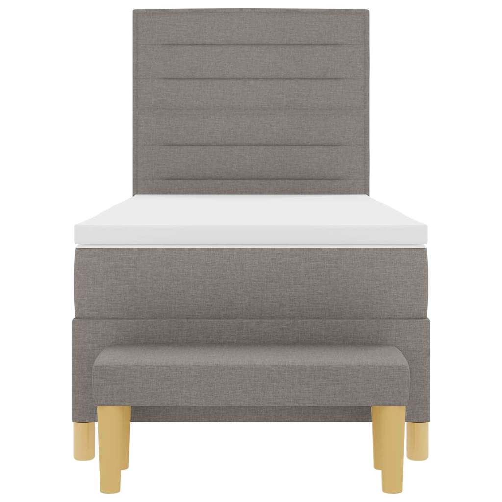 Boxspringbed met matras en bank stof taupe 90x200 cm