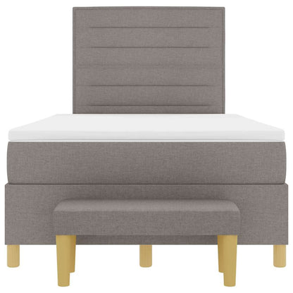 Boxspring Bed Met Matras Met Hoofdeinde Stof Taupe 120 x 190 cm Lijnen ontwerp