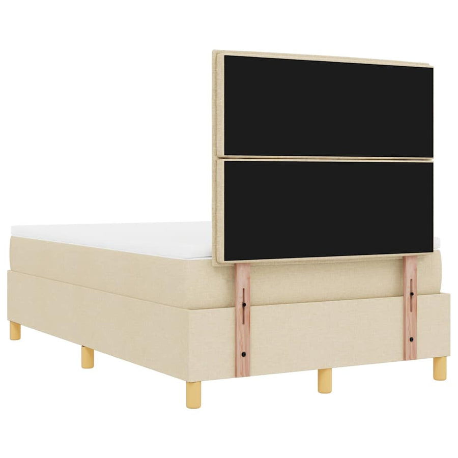 Boxspring bed met kussen met hoofdeinde Crème 190 x 120 cm Stof