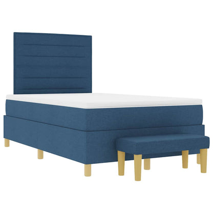 Boxspring bed met kussen met hoofdeinde Blauw 190 x 120 cm Stof