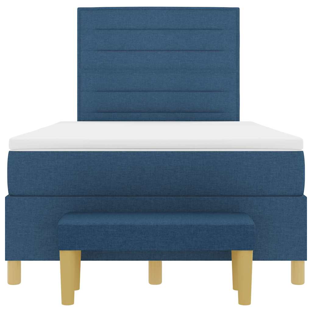 Boxspring bed met kussen met hoofdeinde Blauw 190 x 120 cm Stof
