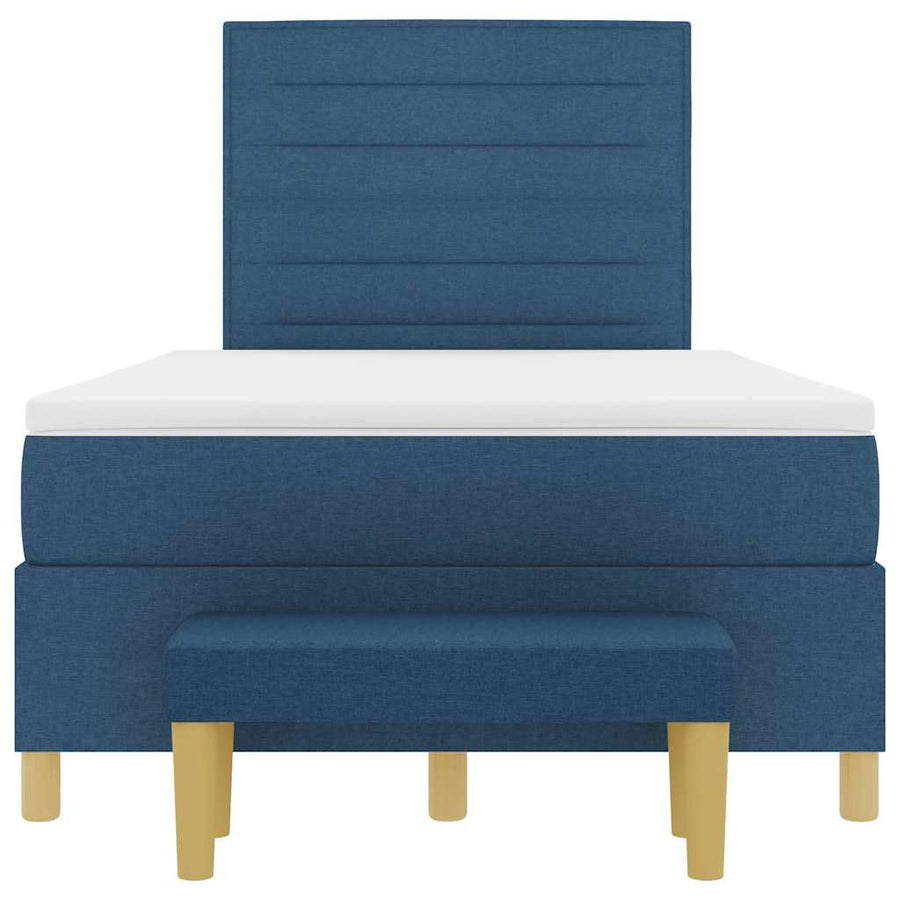 Boxspring bed met kussen met hoofdeinde Blauw 190 x 120 cm Stof