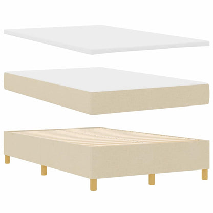 Boxspring bed met hoofdeinde Crème 200 x 120 cm Stof