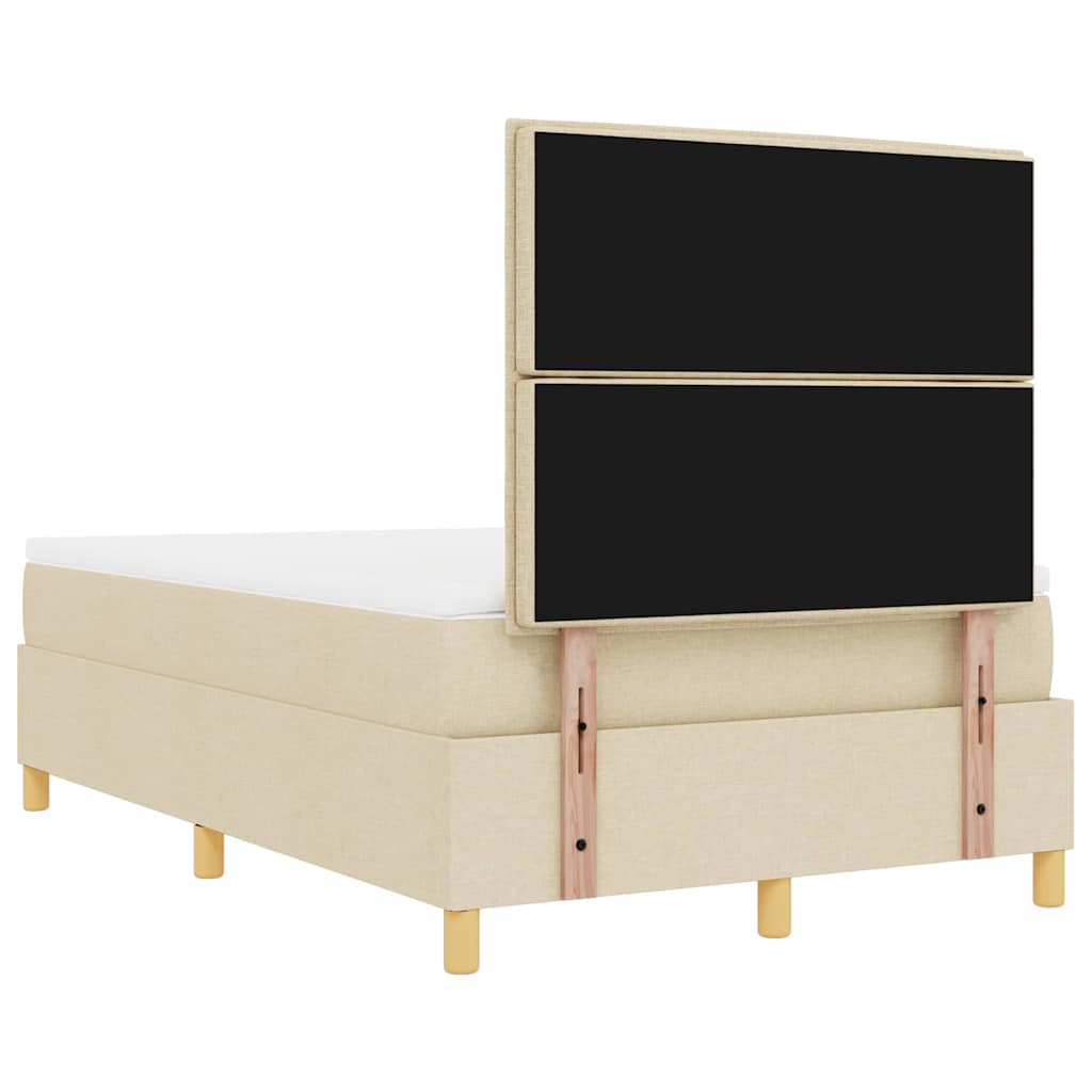 Boxspring bed met hoofdeinde Crème 200 x 120 cm Stof