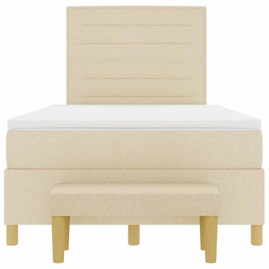 Boxspring bed met hoofdeinde Crème 200 x 120 cm Stof