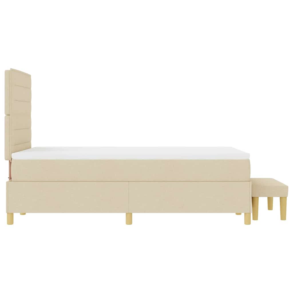 Boxspring bed met hoofdeinde Crème 200 x 120 cm Stof