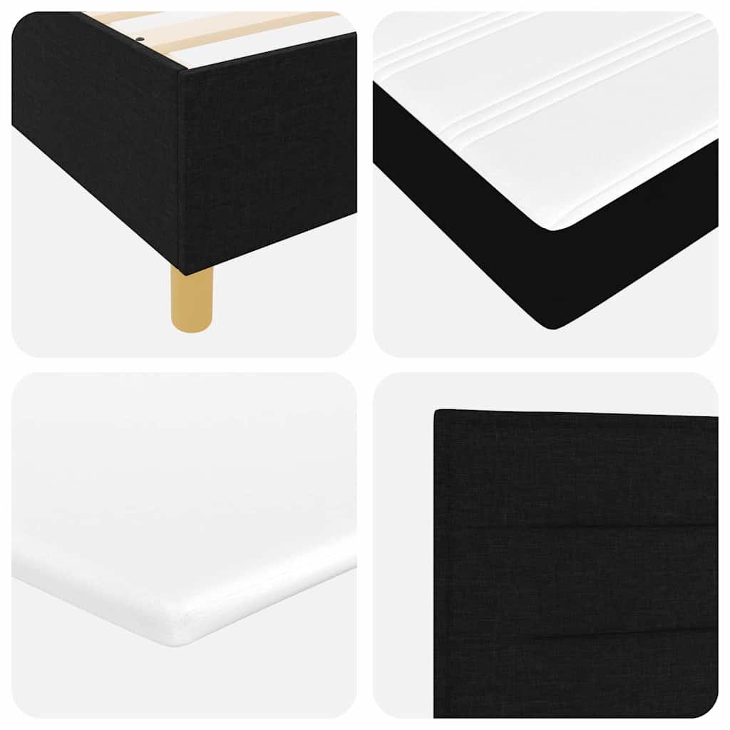 Boxspring bed met matras met hoofdeinde Zwart 140 x 190 cm Stof